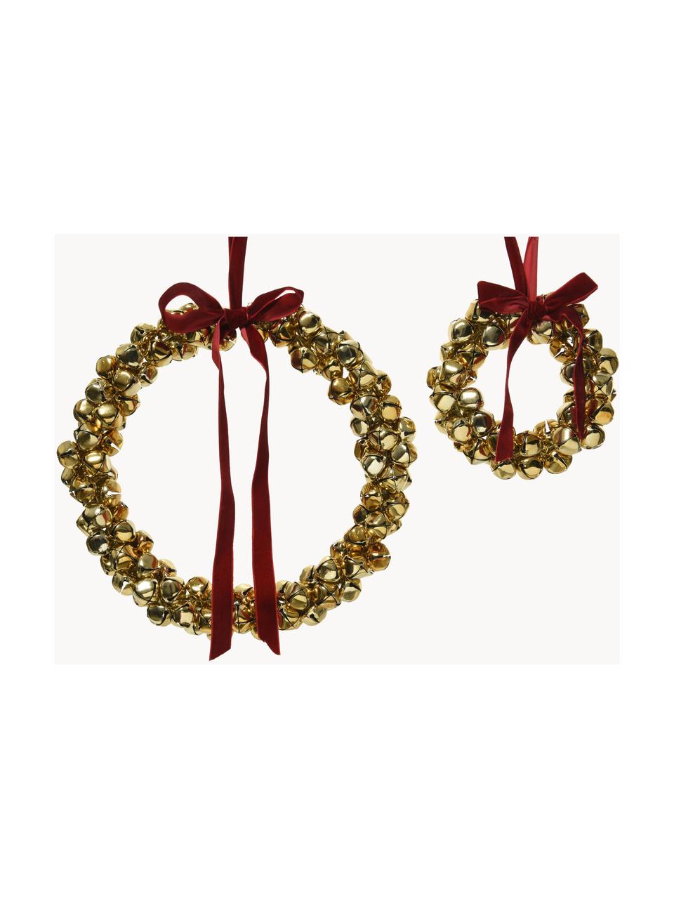 Set 2 ghirlande decorative Kranz, Metallo, Dorato, rosso, Set in varie misure