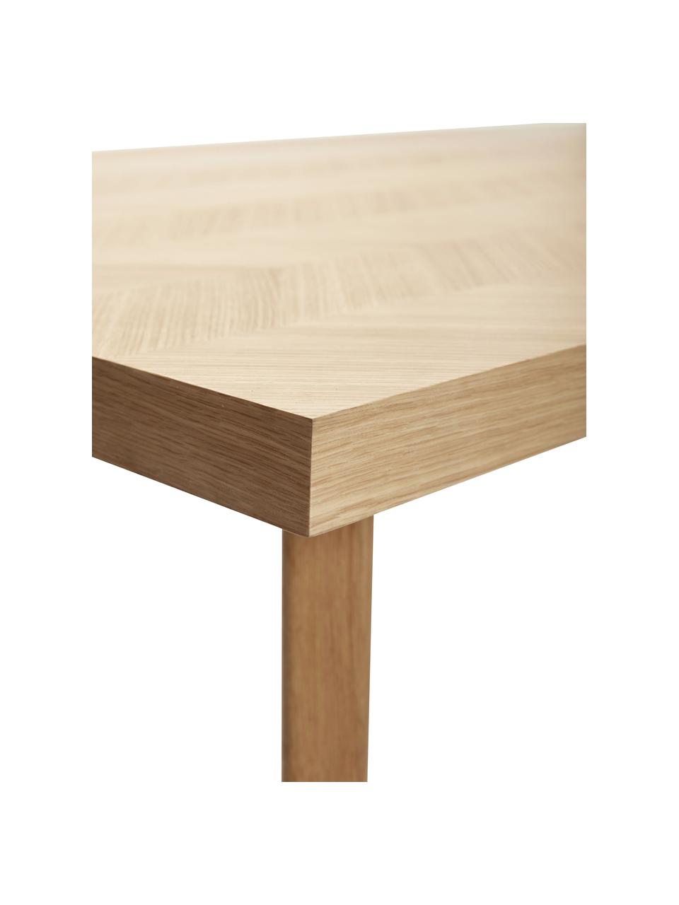 Table à manger avec motif à chevrons Herringbone, 200 x 100 cm, Bois de chêne, certifié FSC, Bois de chêne, larg. 200 x prof. 100 cm