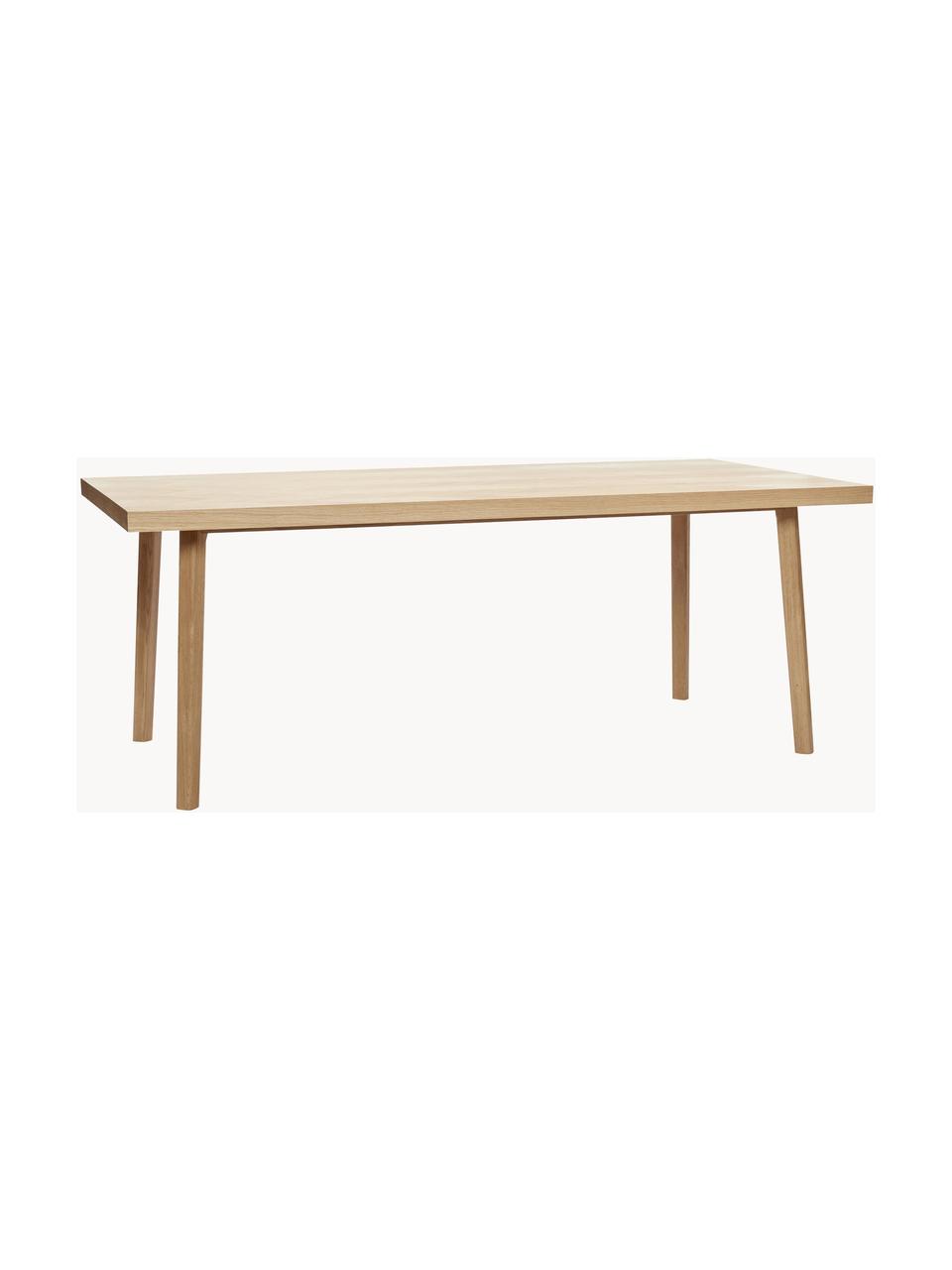 Mesa de comedor de madera de roble diseño espiga Herringbone, 160 x 80 cm, Madera de roble con certificado FSC, Madera clara, An 200 x F 100 cm