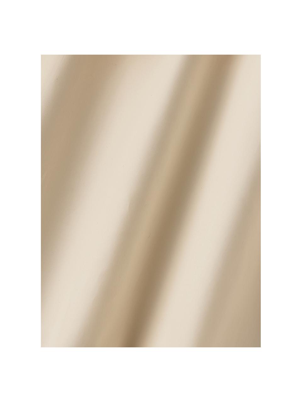 Lenzuolo con angoli topper in cotone percalle Elsie, Beige, Larg. 180 x Lung. 200 cm, Alt. 15 cm