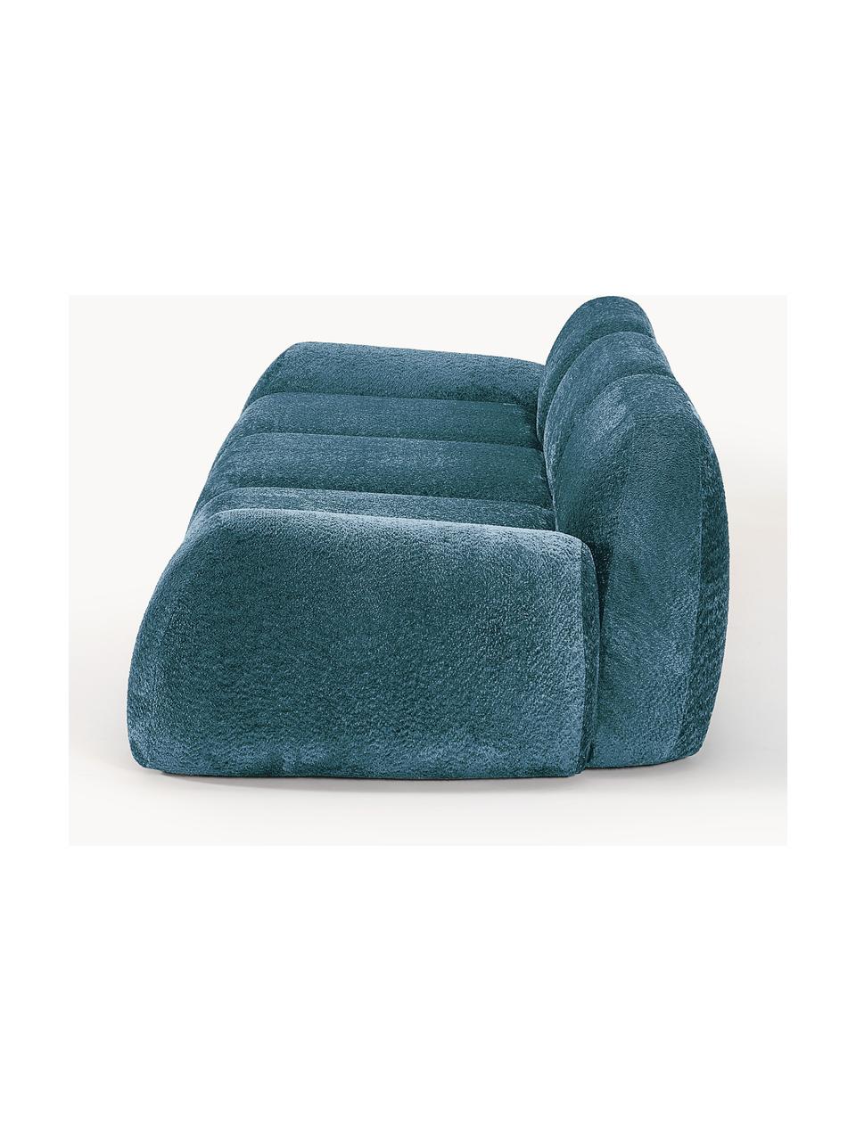 Modulares Sofa Wolke (4-Sitzer) aus Teddy-Bouclé, Bezug: Teddy-Bouclé (100 % Polye, Teddy-Bouclé Petrol, B 343 x T 118 cm