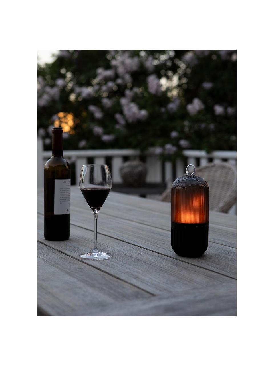 Aussenleuchte New Flame für Boden, Tisch oder zum Hängen, Lampenschirm: Kunststoff, Schwarz, Transparent, Ø 10 x H 88 cm