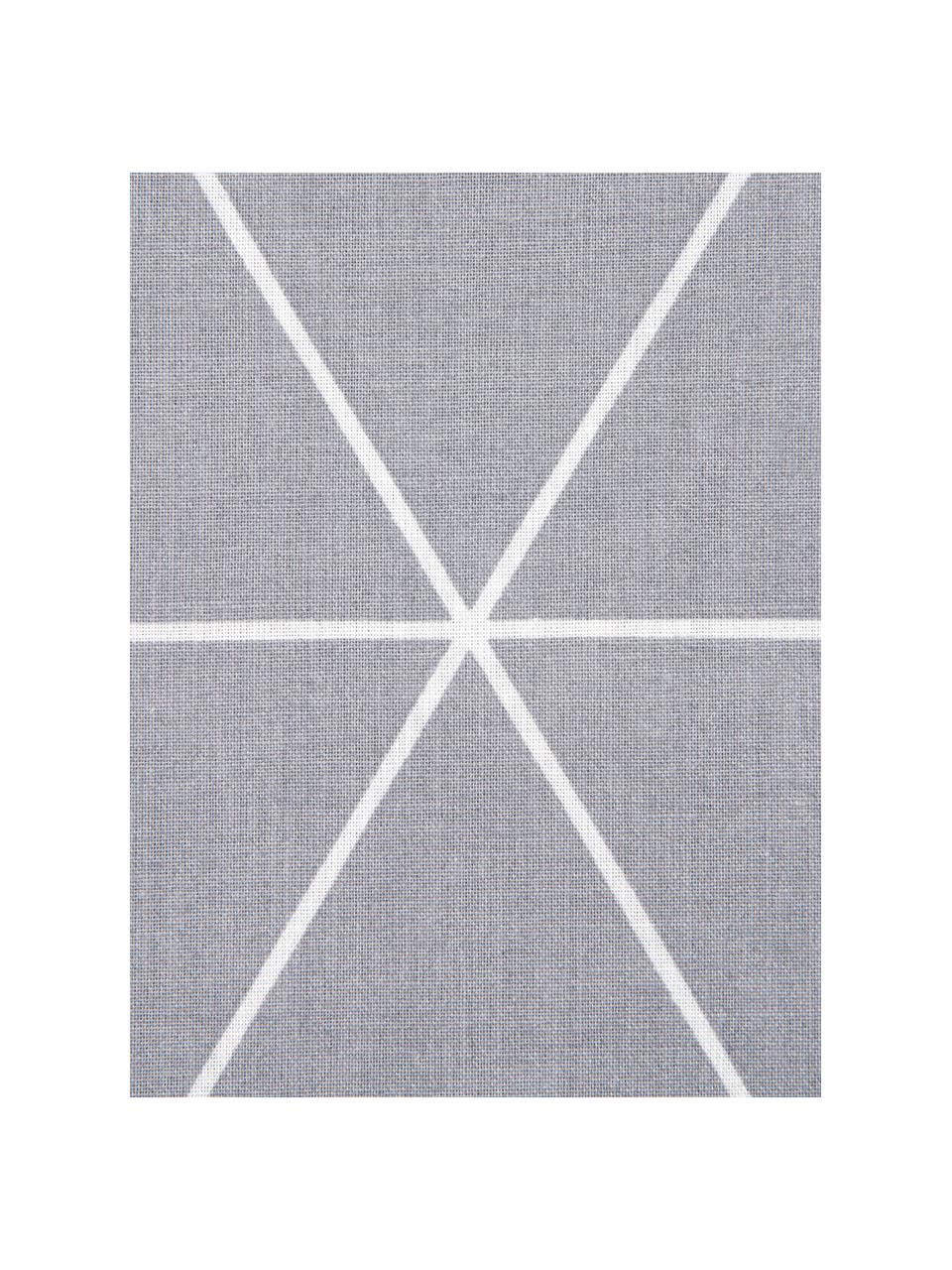 Taie d'oreiller 65x65 coton Lynn, 2 pièces, Gris, blanc crème, larg. 65 x long. 65 cm