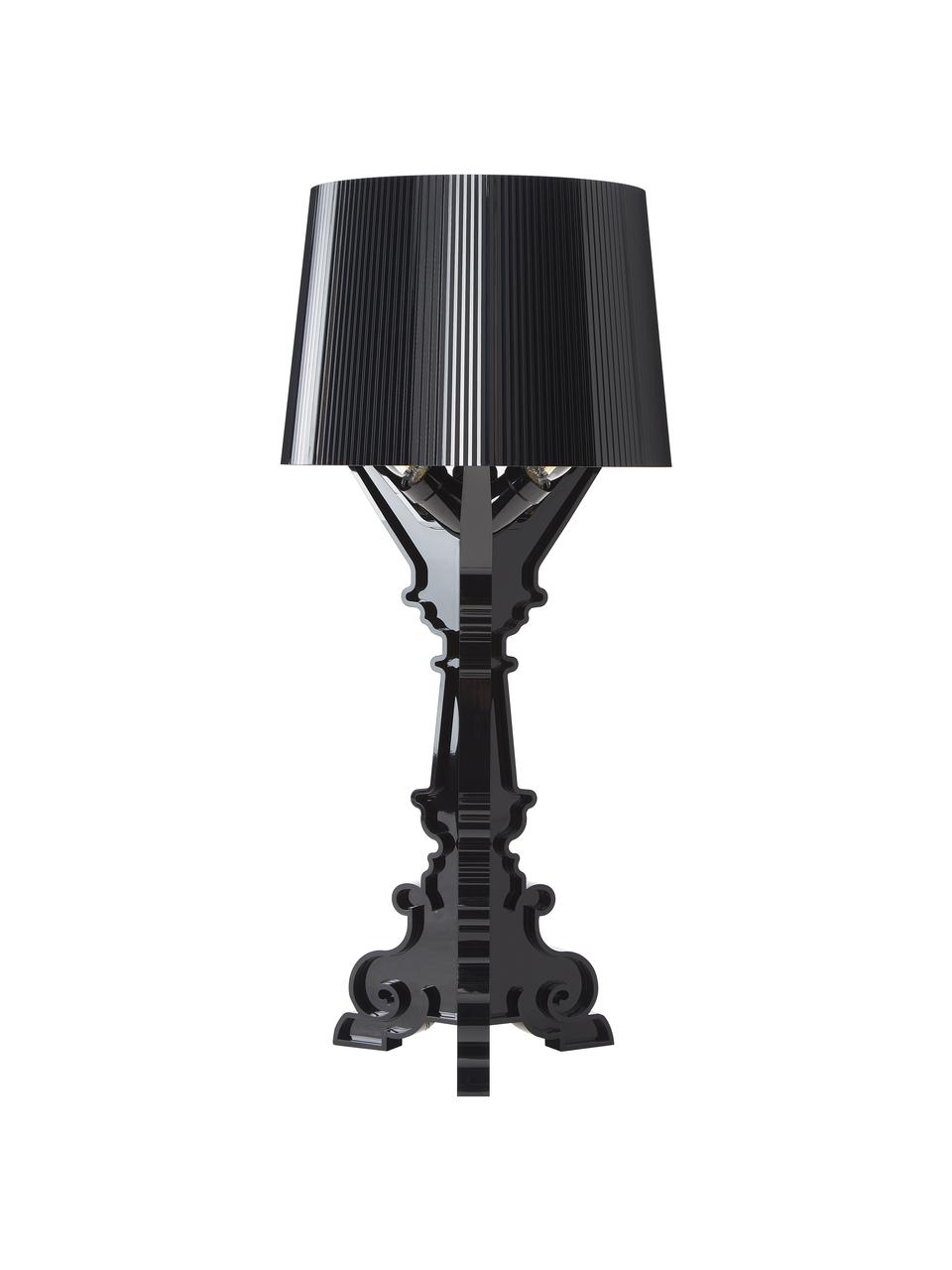 Große Design LED-Tischlampe Bourgie, dimmbar, Polycarbonat, Greenguard-zertifiziert, Schwarz, Ø 37 x H 68-78 cm