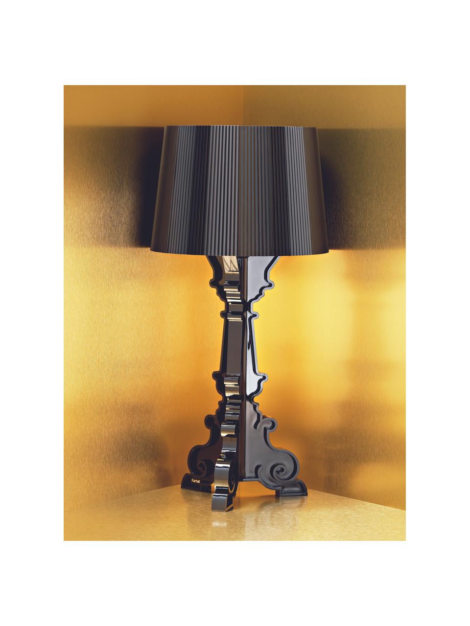 Veľká stmievateľná stolová LED lampa Bourgie, Plast, Čierna, Ø 37 x V 68-78 cm