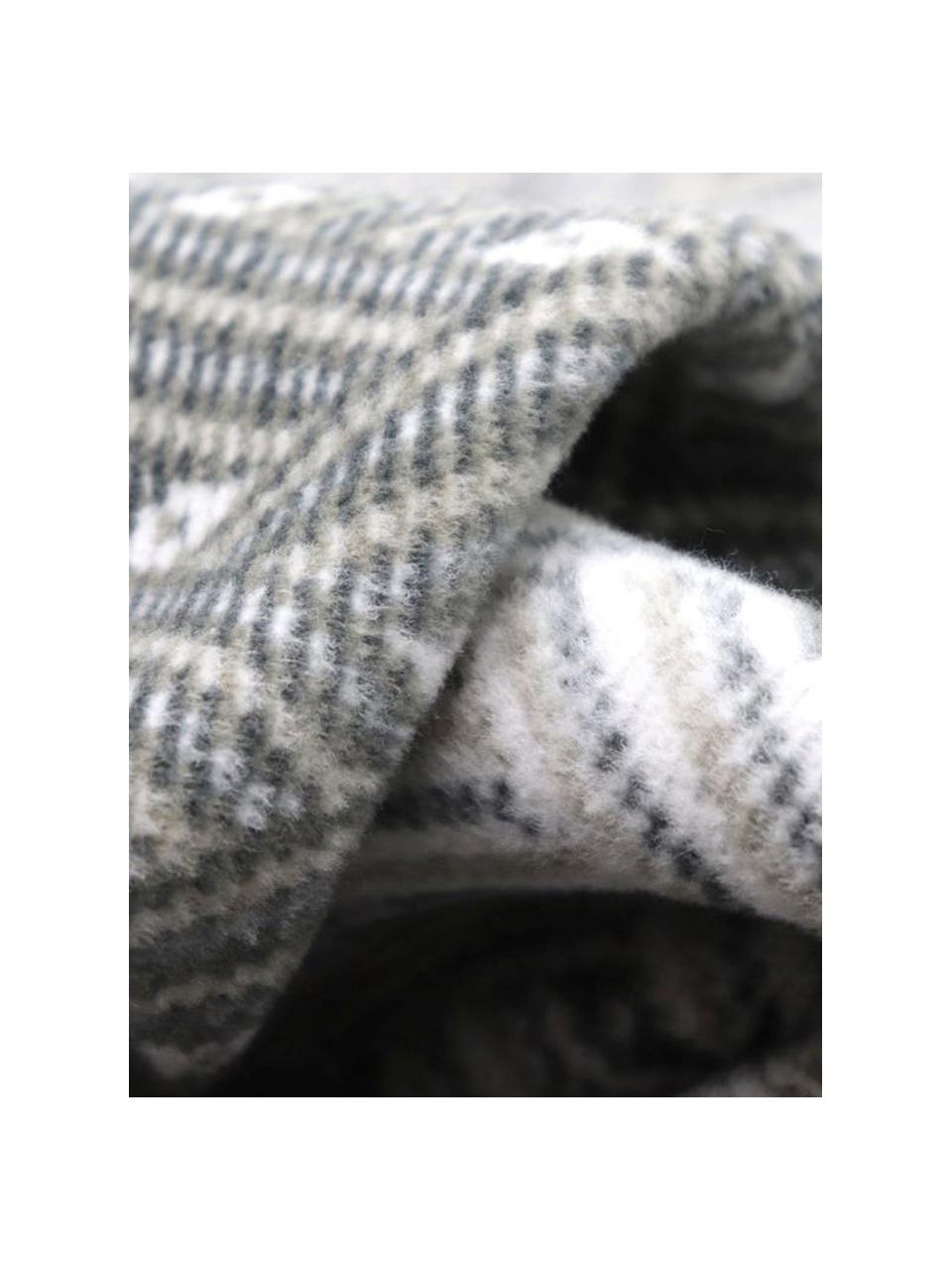 Plaid Network, 50% cotone, 43% poliacrilico, 7% poliestere, Grigio, Larg. 150 x Lung. 200 cm