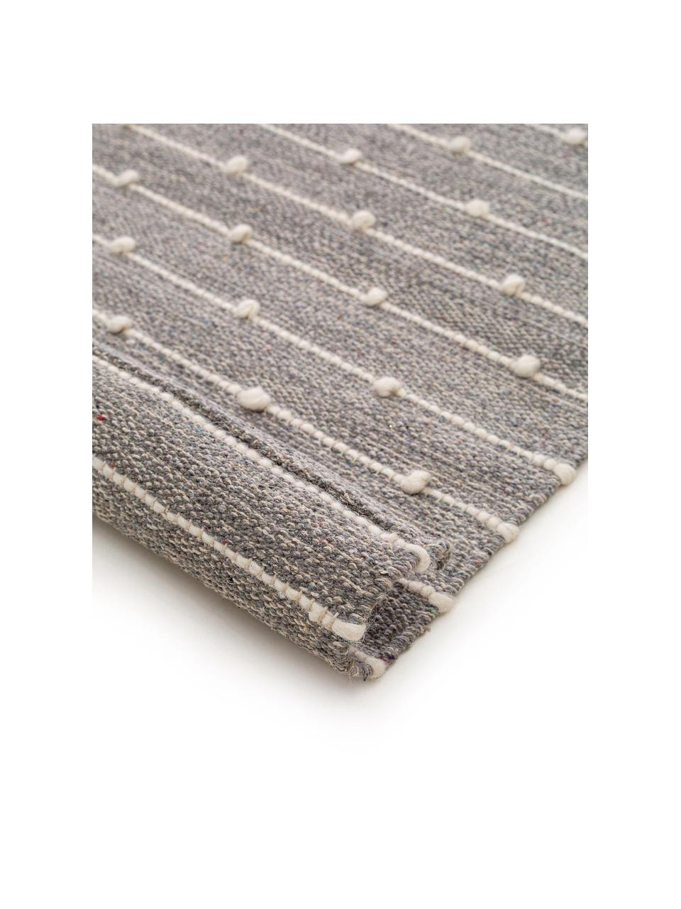 Tapis kilim tissé à la main gris-beige Lupo, Gris