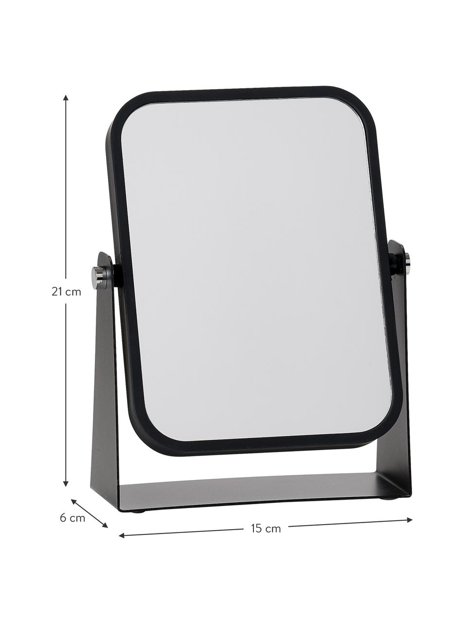 Miroir rectangulaire de salle de bain Aurora, à effet grossissant, Noir, larg. 15 x haut. 21 cm