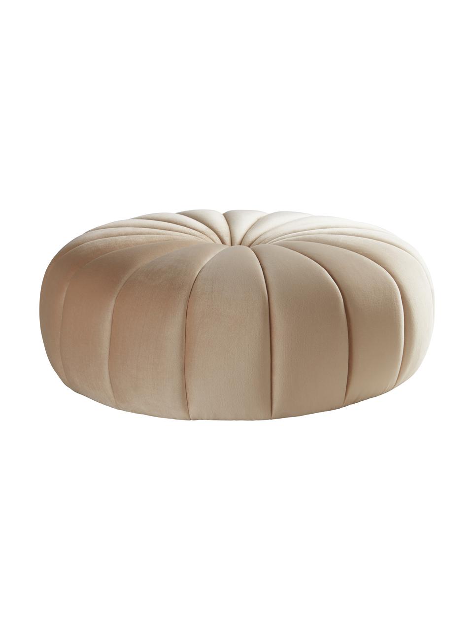 Pouf en velours pour enfant Terassa, Velours beige, Ø 57 x haut. 20 cm