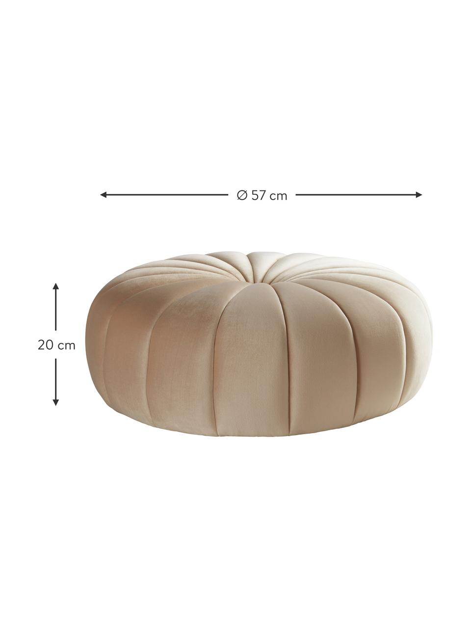 Pouf en velours pour enfant Terassa, Velours beige, Ø 57 x haut. 20 cm