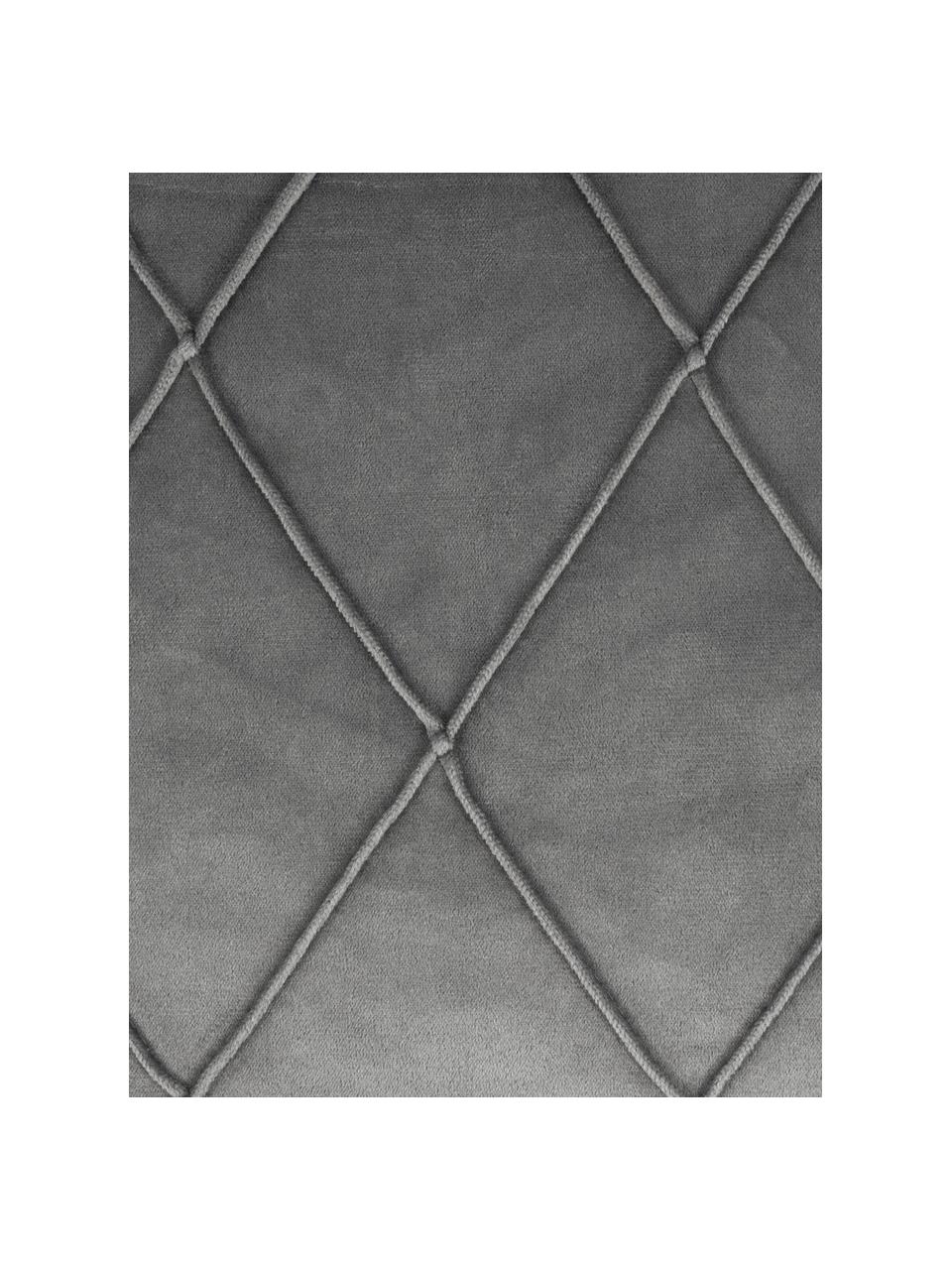 Housse de coussin en velours à relief Nobless, 100 % velours de polyester, Gris, larg. 40 x long. 40 cm