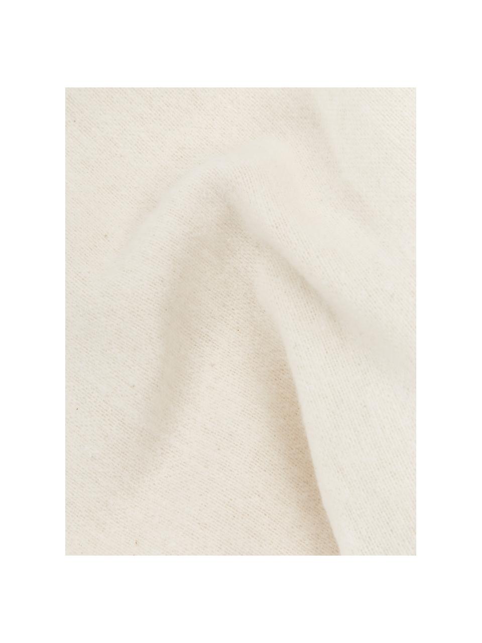 Funda de cojín de tela polar Sylt, 85% algodón, 15% poliacrílico, Blanco crema, beige, An 50 x L 50 cm