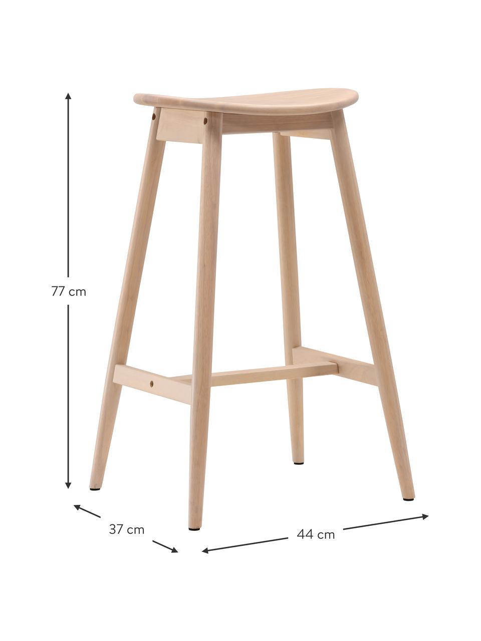 Tabouret de bar en bois d'hévéa Orust, Bois d'hévéa, Bois d'hévéa, larg. 44 x haut. 77 cm