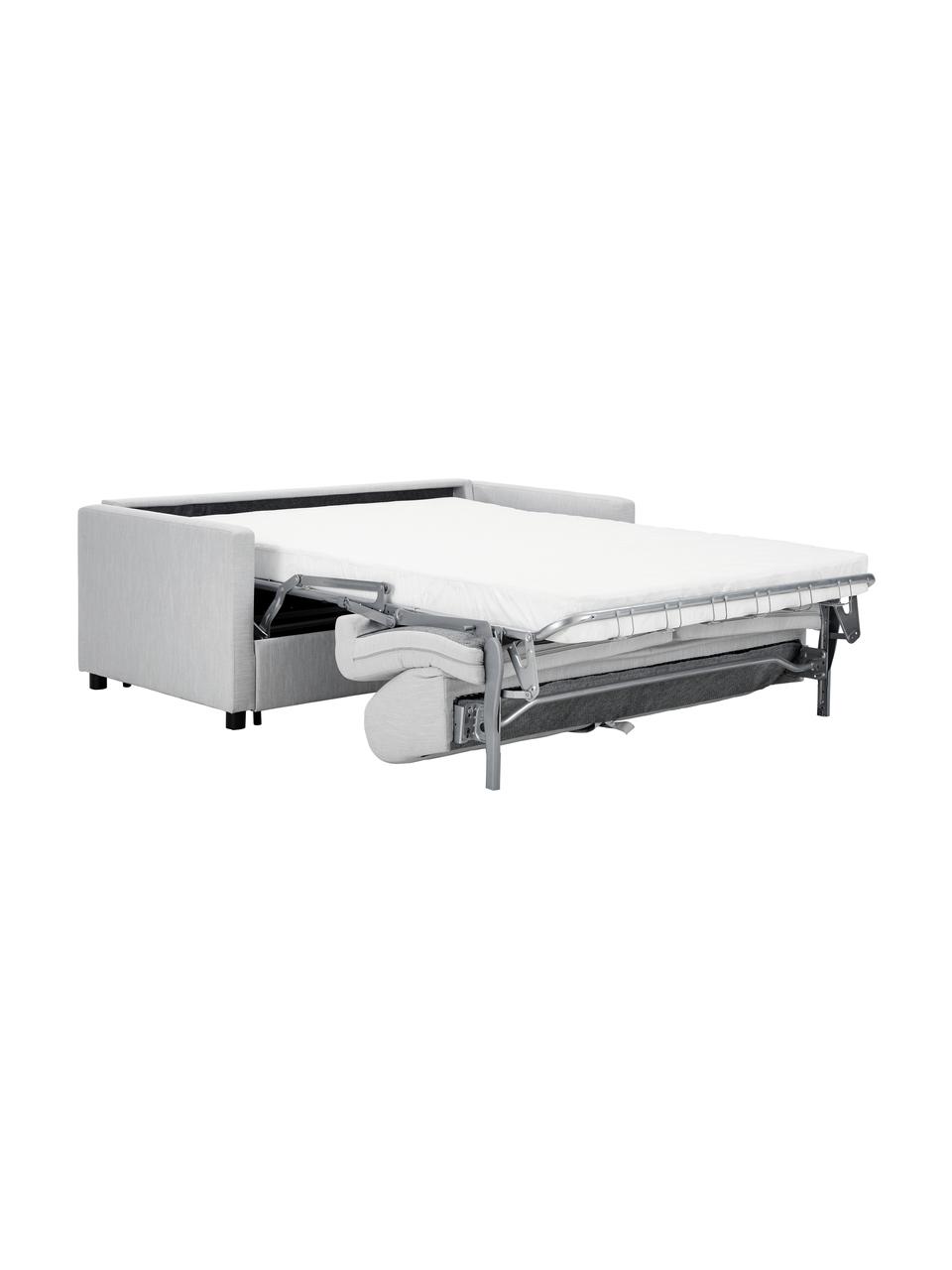 Divano letto 2 posti Morgan, Rivestimento: 100% poliestere Il rivest, Piedini: legno massiccio di pino v, Tessuto grigio chiaro, Larg. 187 x Prof. 92 cm