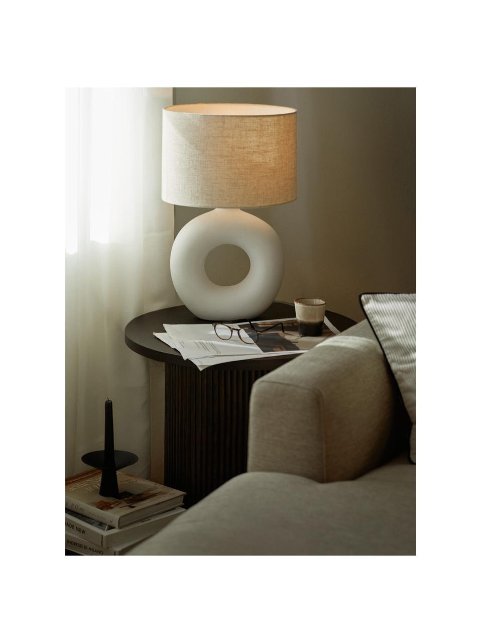 Grande lampe à poser en céramique Gisella, Beige clair, Ø 35 x haut. 55 cm