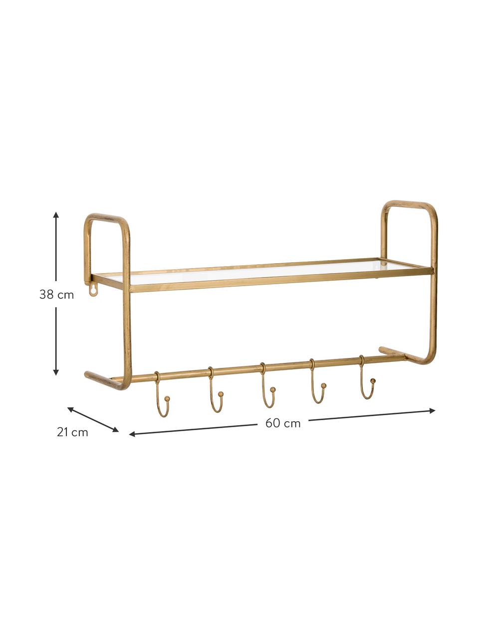 Wandgarderobe Hatstand, Messingfarben, B 60 x H 38 cm