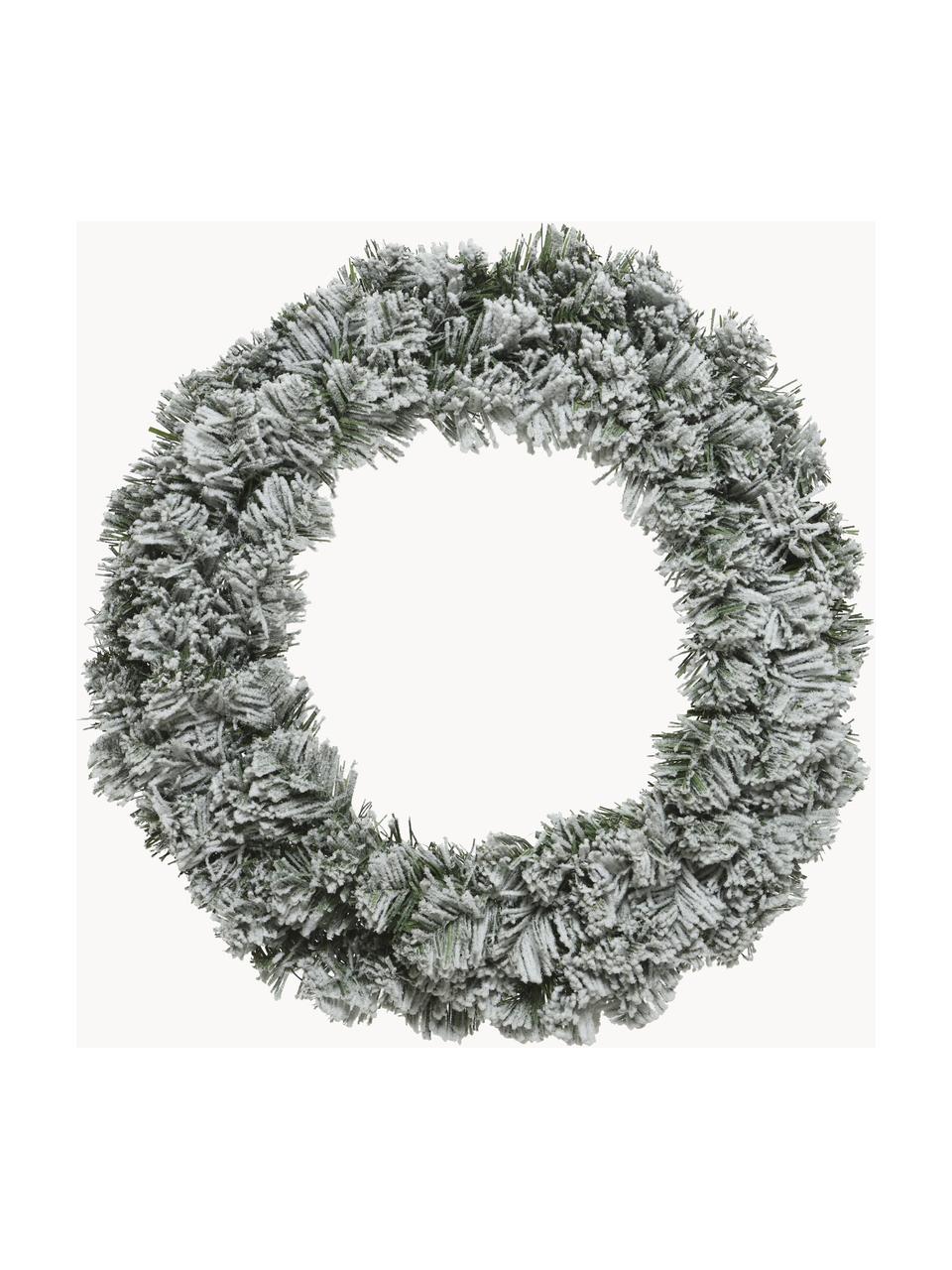 Couronne de Noël enneigée artificielle Imperial, Plastique, Vert foncé, blanc, Ø 35 x haut. 10 cm