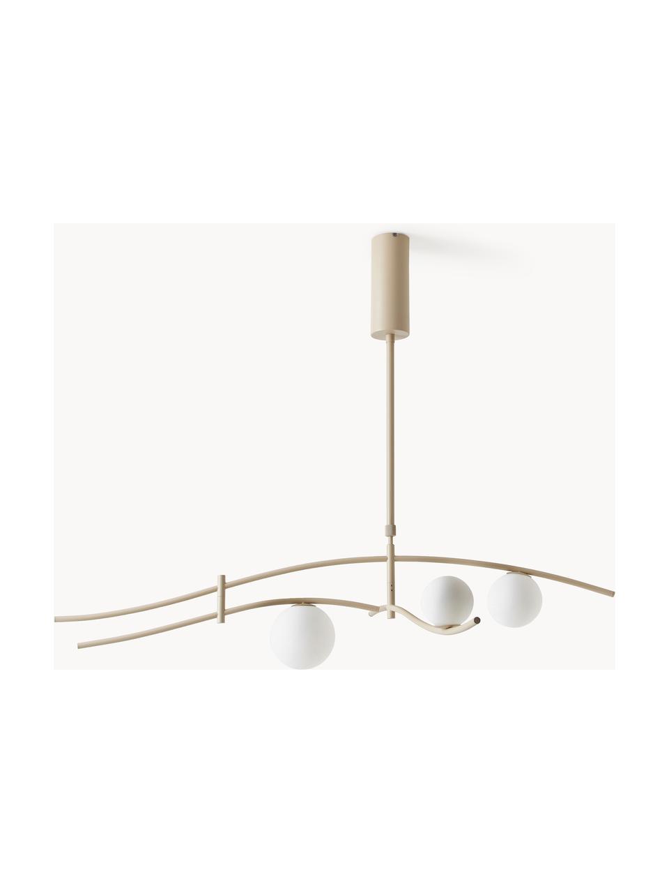 Grote hanglamp Nebo, Lampenkap: glas, Lichtbeige, B 120 x H 87 cm