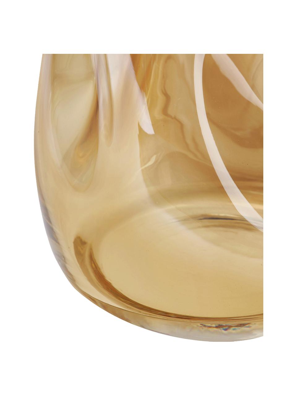 Jarrón de vidrio soplado artesanalmente Luster, Vidrio soplado artesanalmente, Champán, Ø 18 x Al 26 cm
