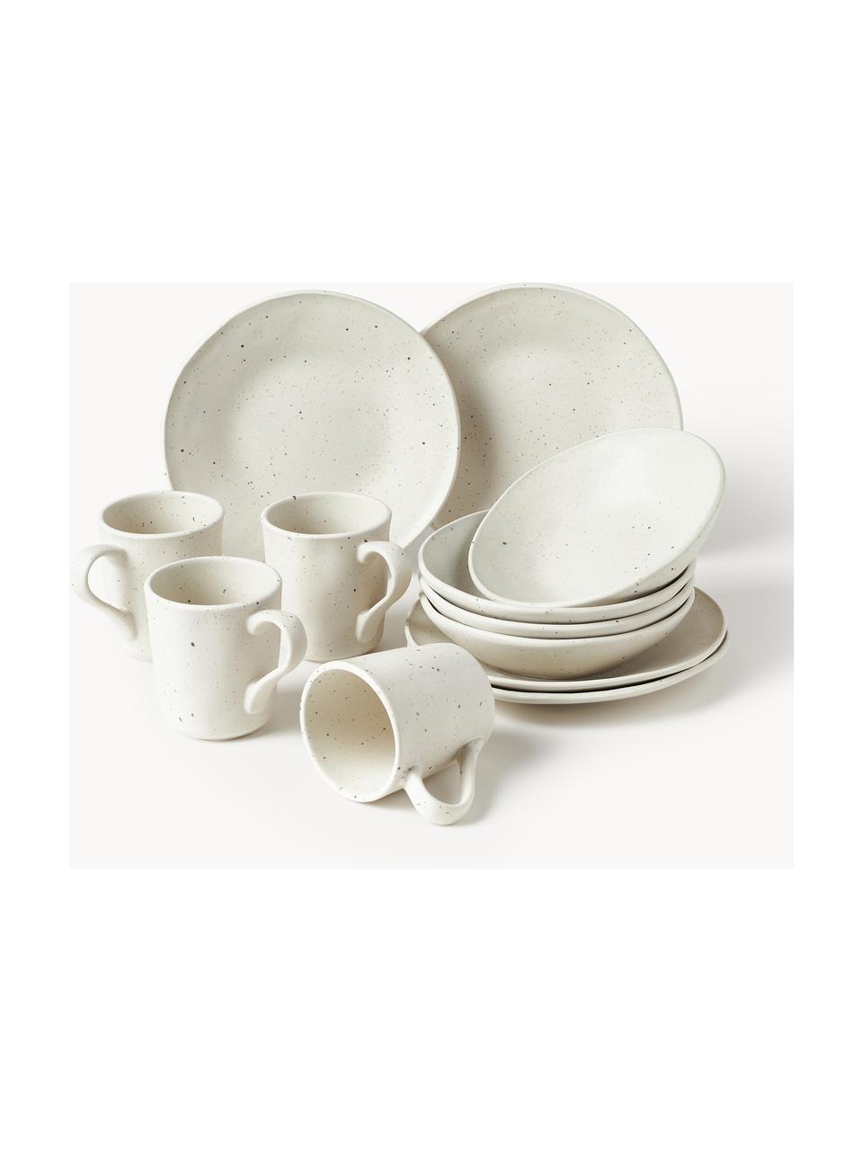 Frühstücks-Set Marlee, 12er-Set, Steingut, Cremeweiss, Set mit verschiedenen Grössen