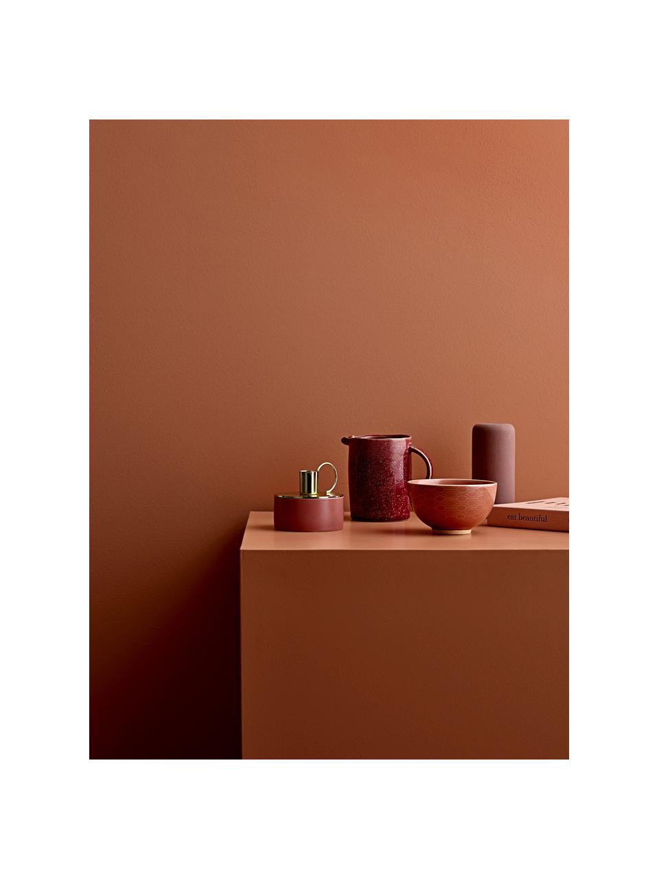 Kleine Vase Redstone aus Steingut, Steingut, Bordeauxrot, Ø 6 x H 13 cm