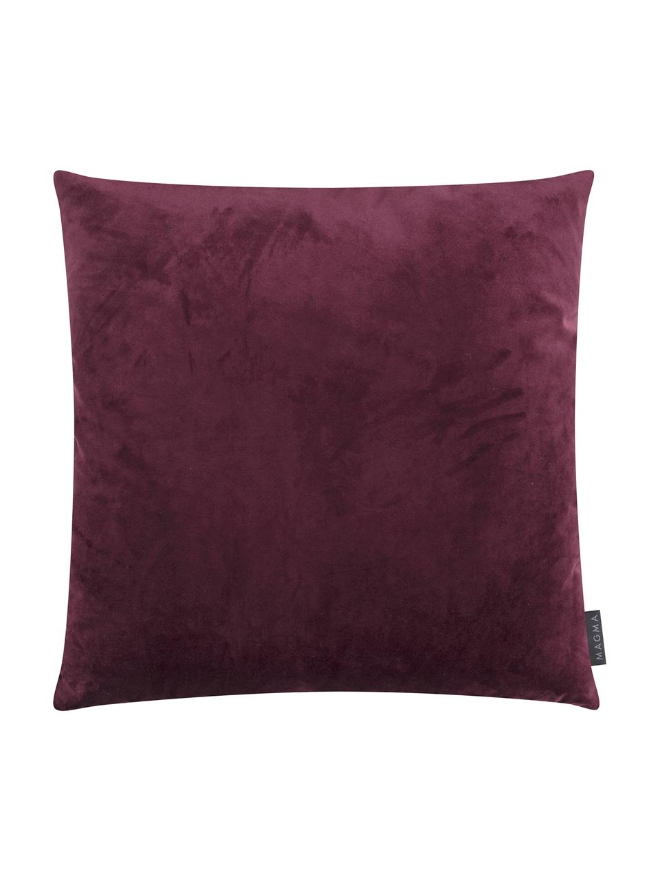 Funda de cojín de terciopelo Nobless, 100% terciopelo de poliéster, Rojo vino, An 40 x L 40 cm