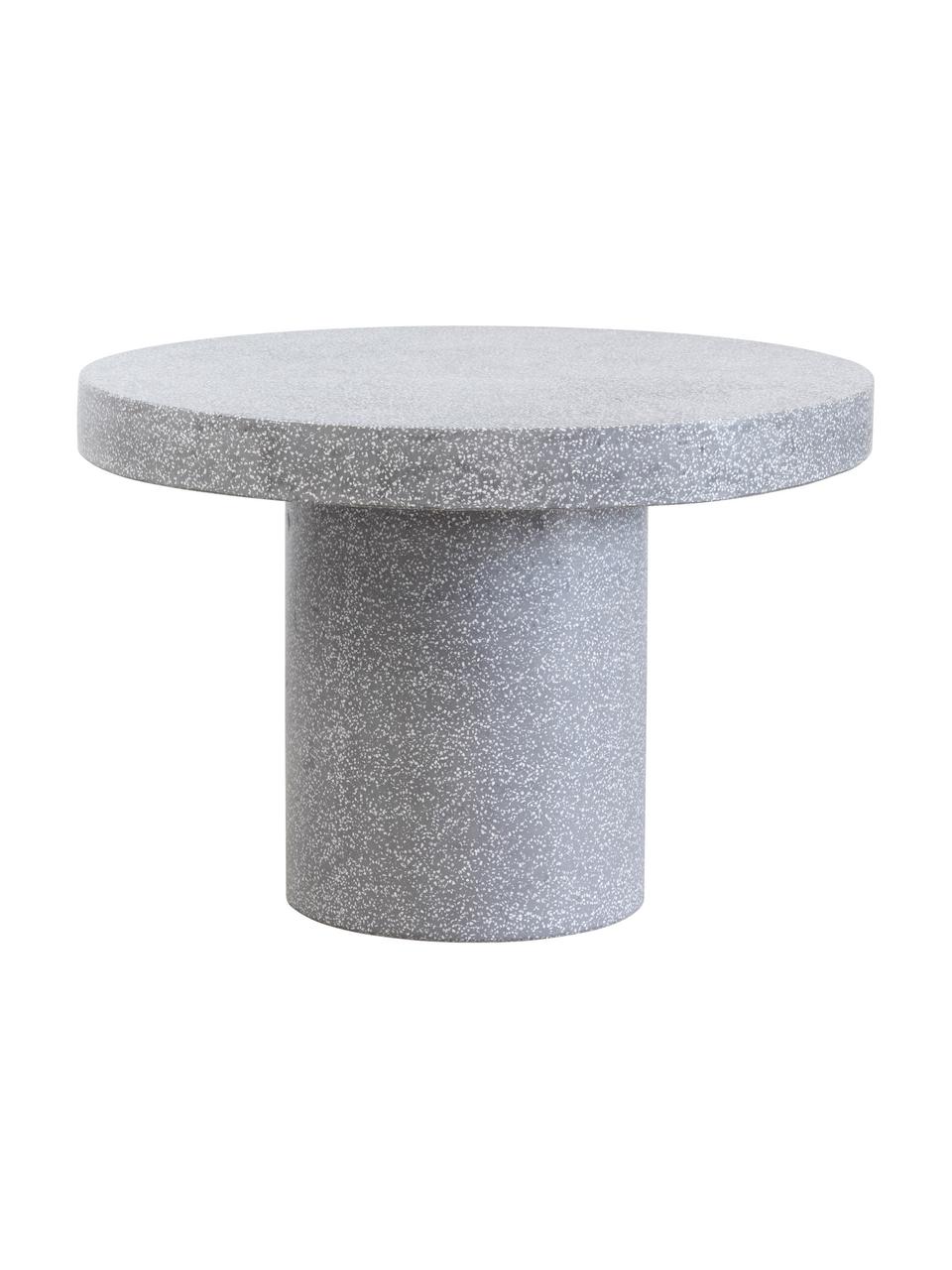 Table de jardin ronde Barbera, Ardoise, métal, enduit, Gris, blanc, Ø 110 x haut. 75 cm