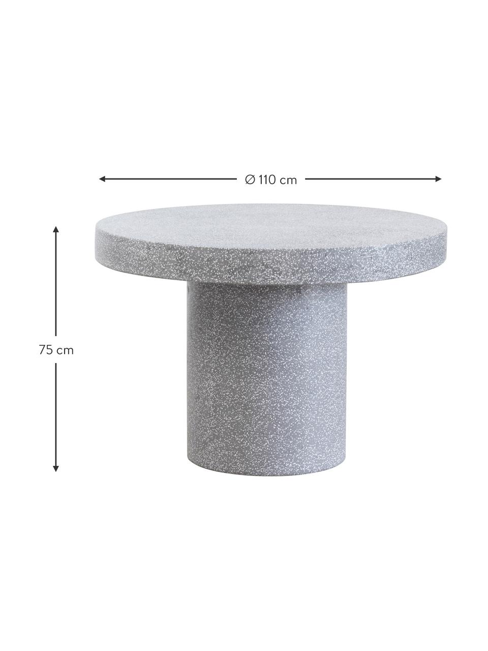 Table de jardin ronde Barbera, Ardoise, métal, enduit, Gris, blanc, Ø 110 x haut. 75 cm