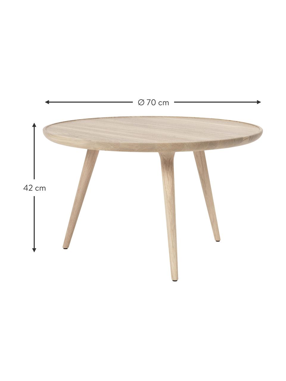 Ronde salontafel Accent van eikenhout, handgemaakt, Eikenhout, FSC-gecertificeerd, Licht eikenhout, Ø 70 x H 42 cm