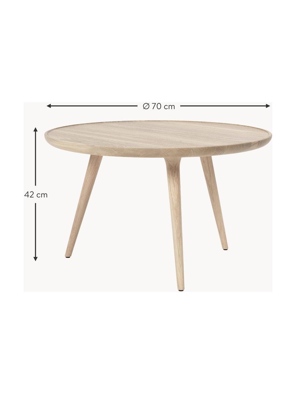 Table basse artisanale en bois de chêne Accent, Bois de chêne, certifié FSC, Bois de chêne, clair, Ø 70 x haut. 42 cm