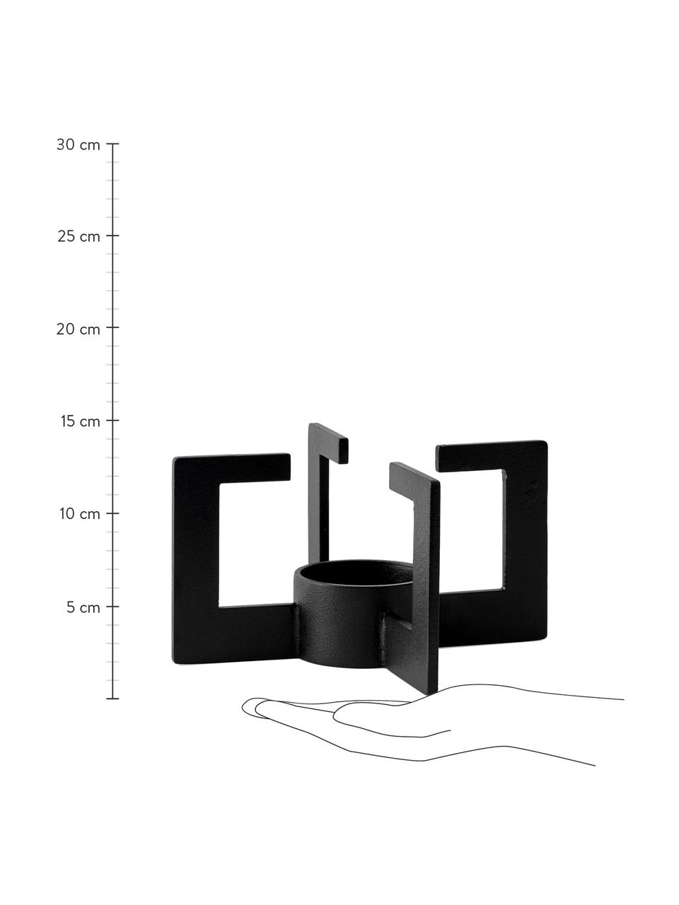 Calentador de vela de diseño Warm-Up, Metal con pintura en polvo, caucho, Negro, Ø 8 x Al 15 cm