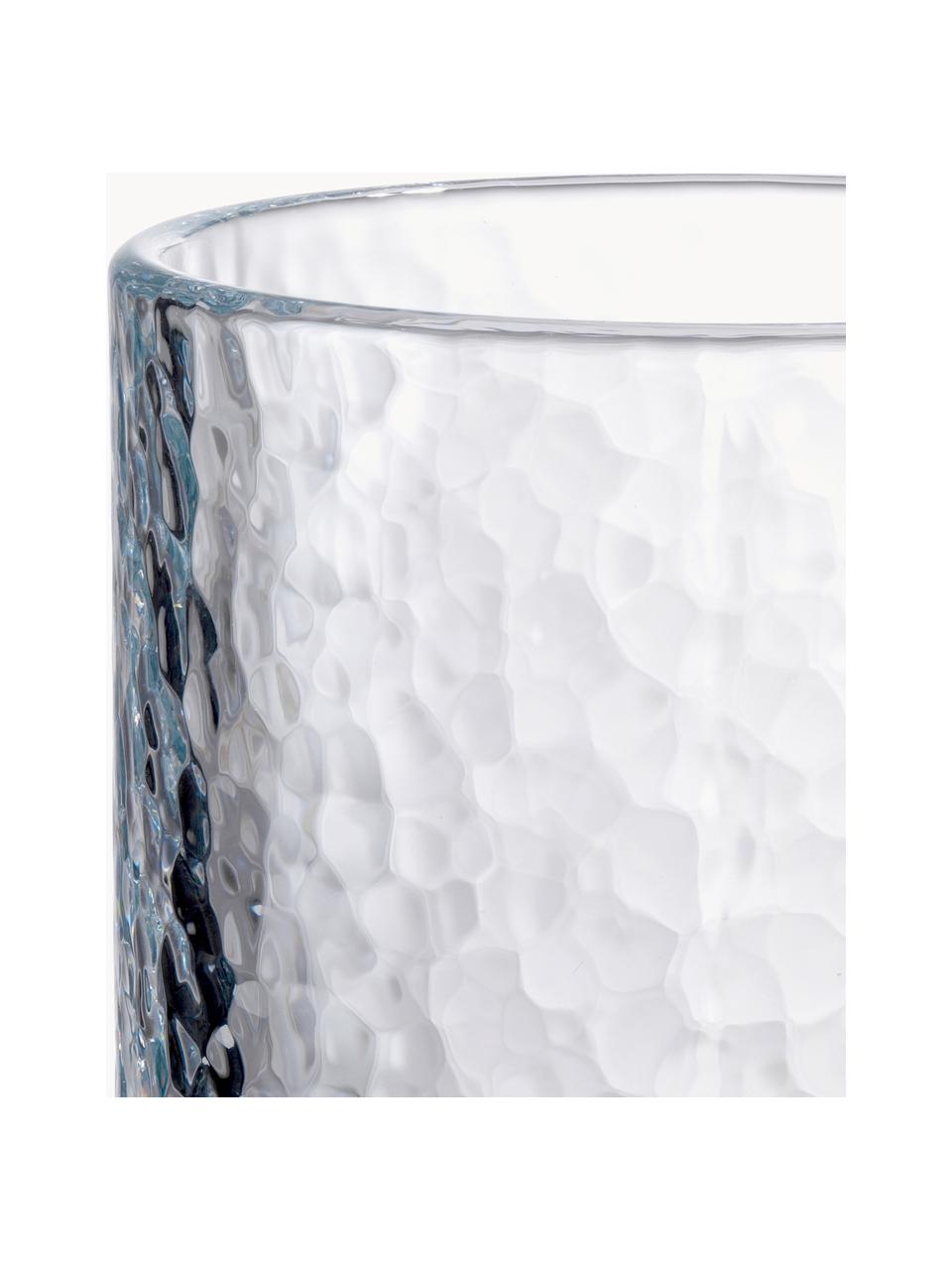 Vasos highball con relieves Forma, 2 uds., Vidrio, Transparente, Ø 8 x Al 15 cm, 320 ml