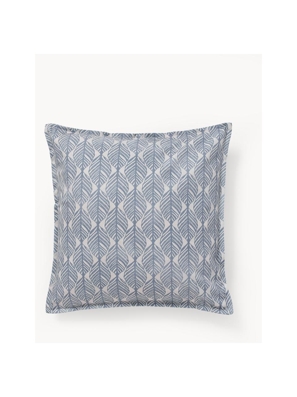 Housses de coussin avec motif graphique Armanda, lot de 2, 80 % polyester, 20 % coton, Tons bleus, larg. 45 x long. 45 cm