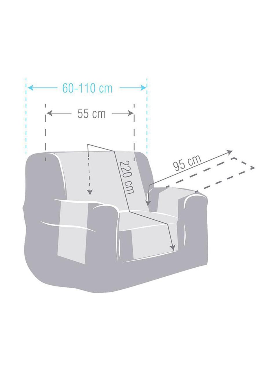 Funda de sillón Levante, 65% algodón, 35% poliéster, Gris, An 55 x L 220 cm