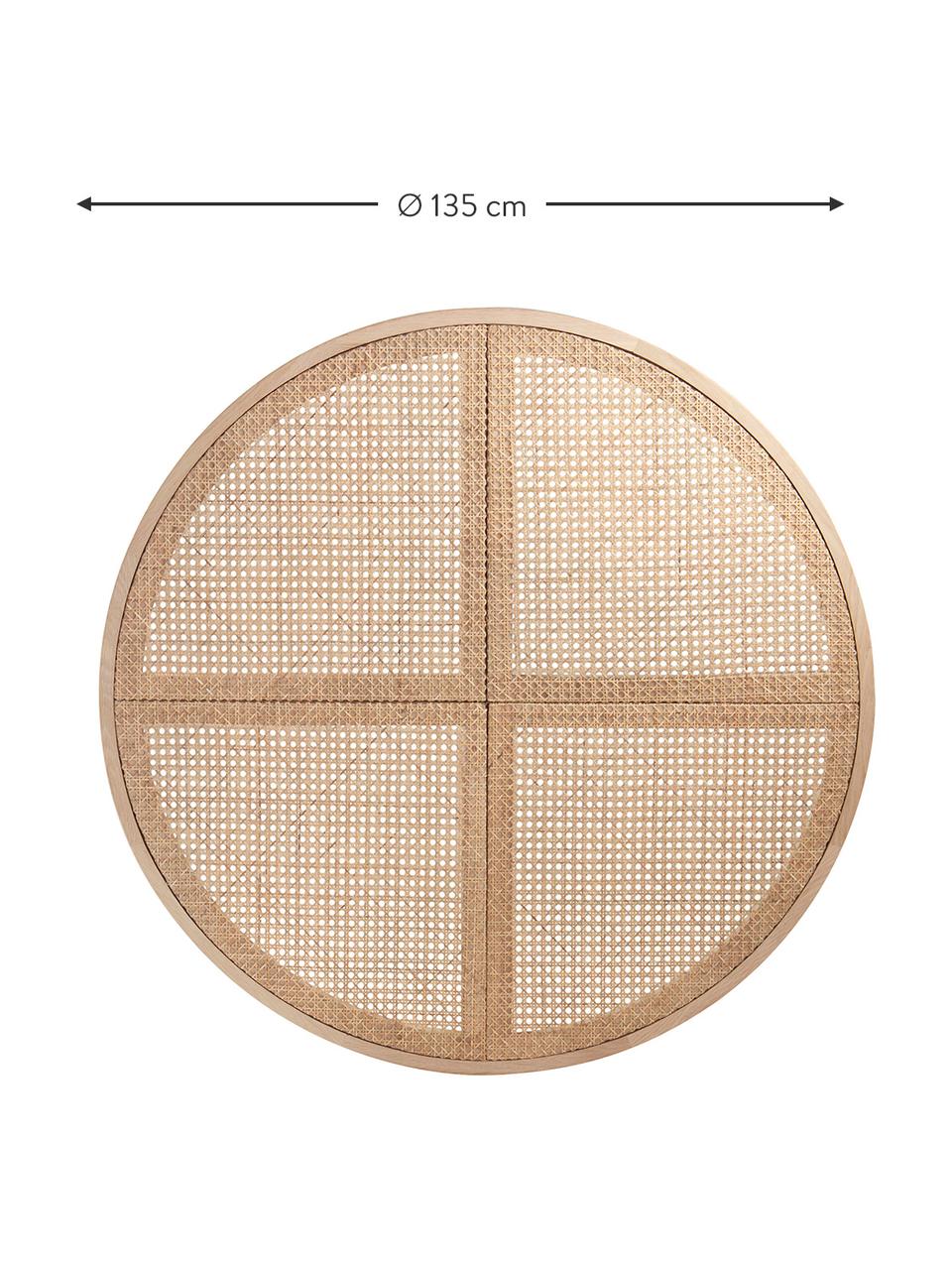 Cabecero de ratán Stockholm, Madera, ratán, Beige, Ø 135 cm