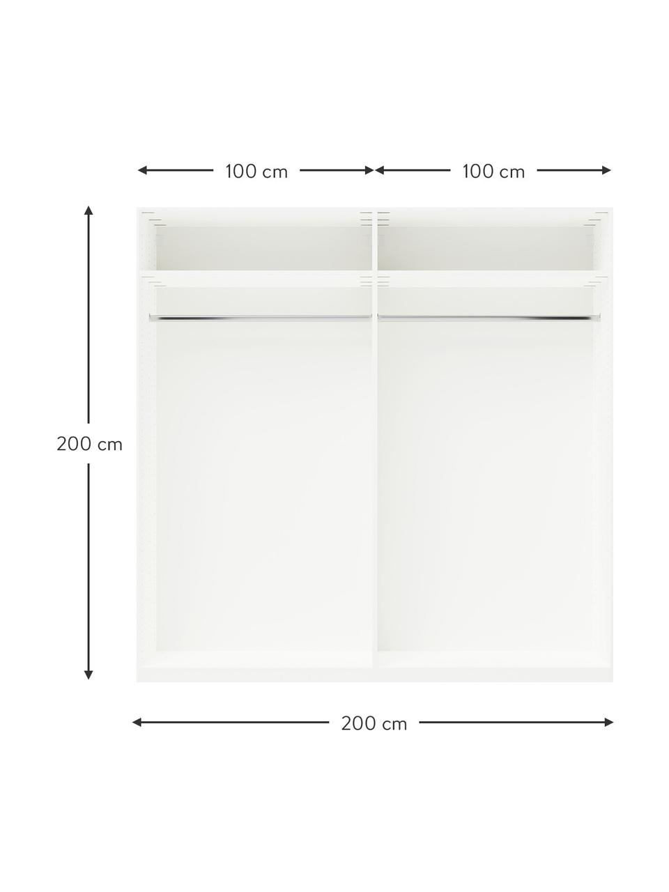 Armoire modulaire blanche 4 portes battantes Charlotte, différentes variantes, Blanc, larg. 200 x haut. 200 cm, Basic Interior