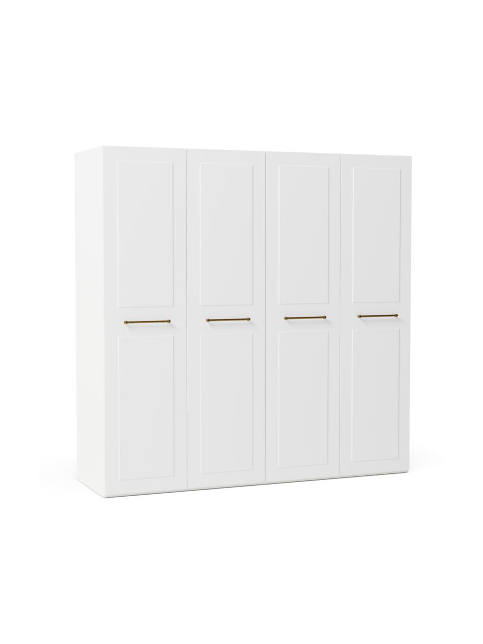 Szafa modułowa Charlotte, 200 cm, różne warianty, Korpus: płyta wiórowa z certyfika, Biały, S 200 x W 236 cm, Premium