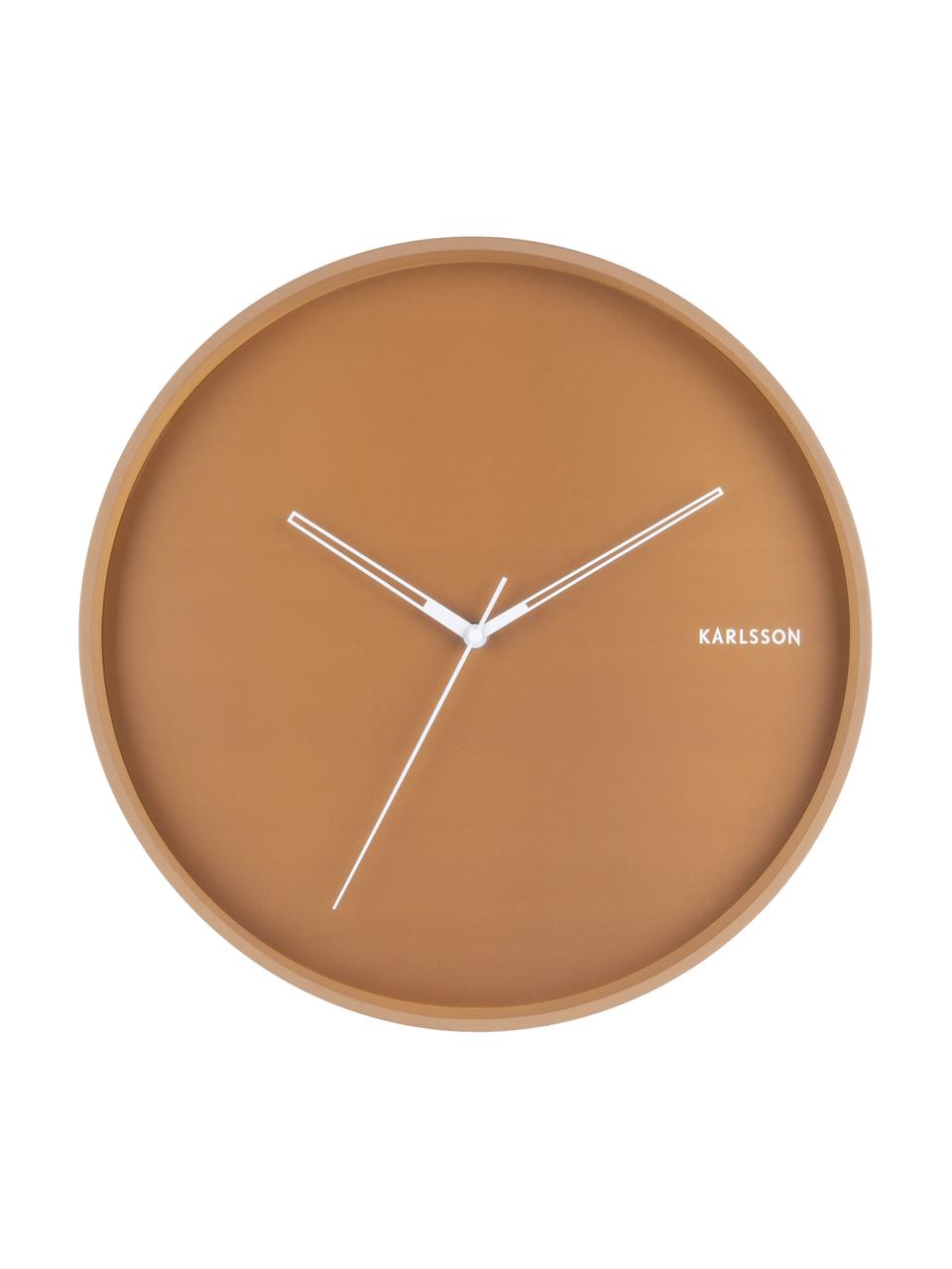 Horloge murale Hue, Brun caramel, blanc