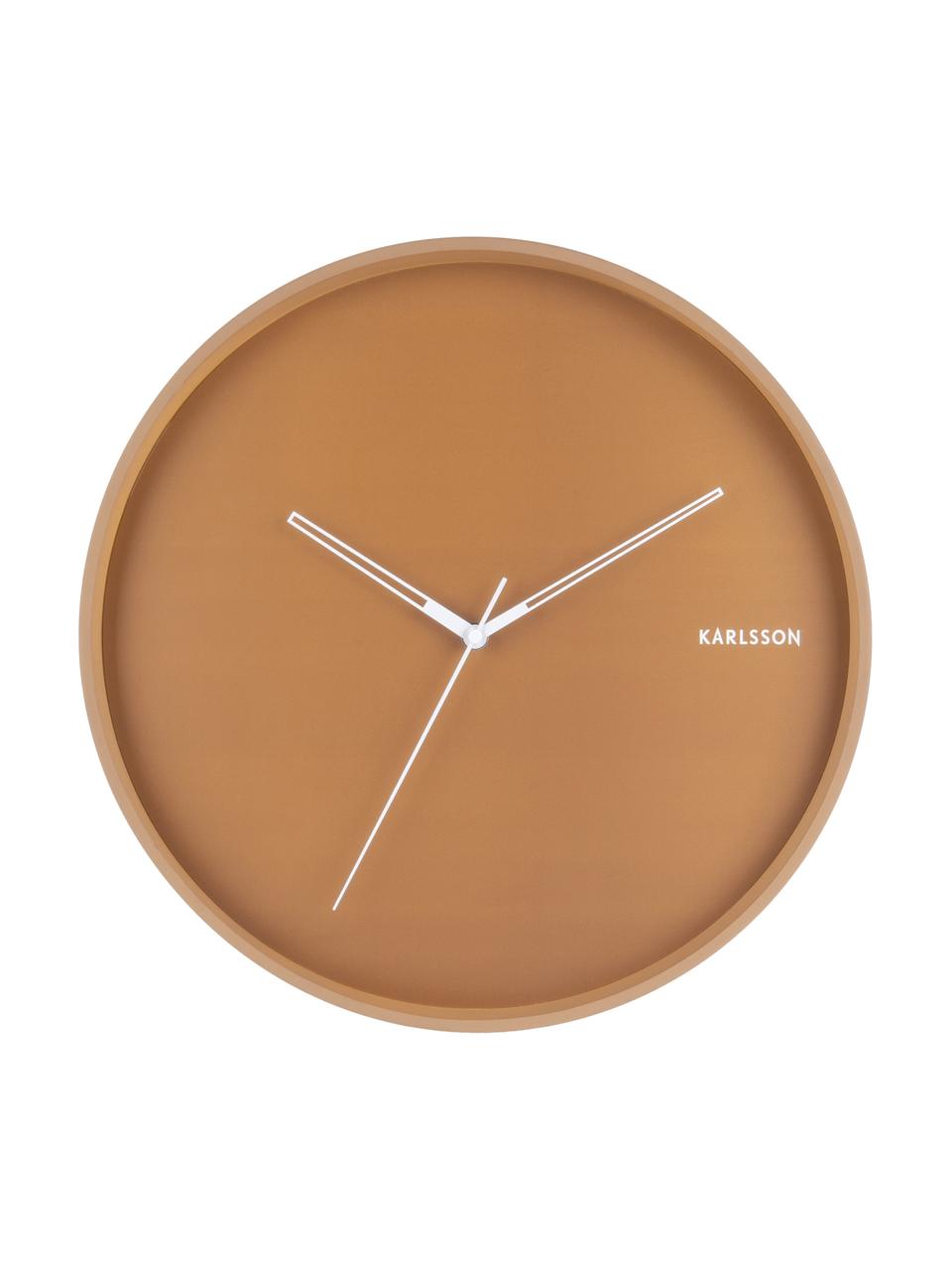 Zegar ścienny Hue, Metal powlekany, Karmelowy brązowy, biały, Ø 40 cm