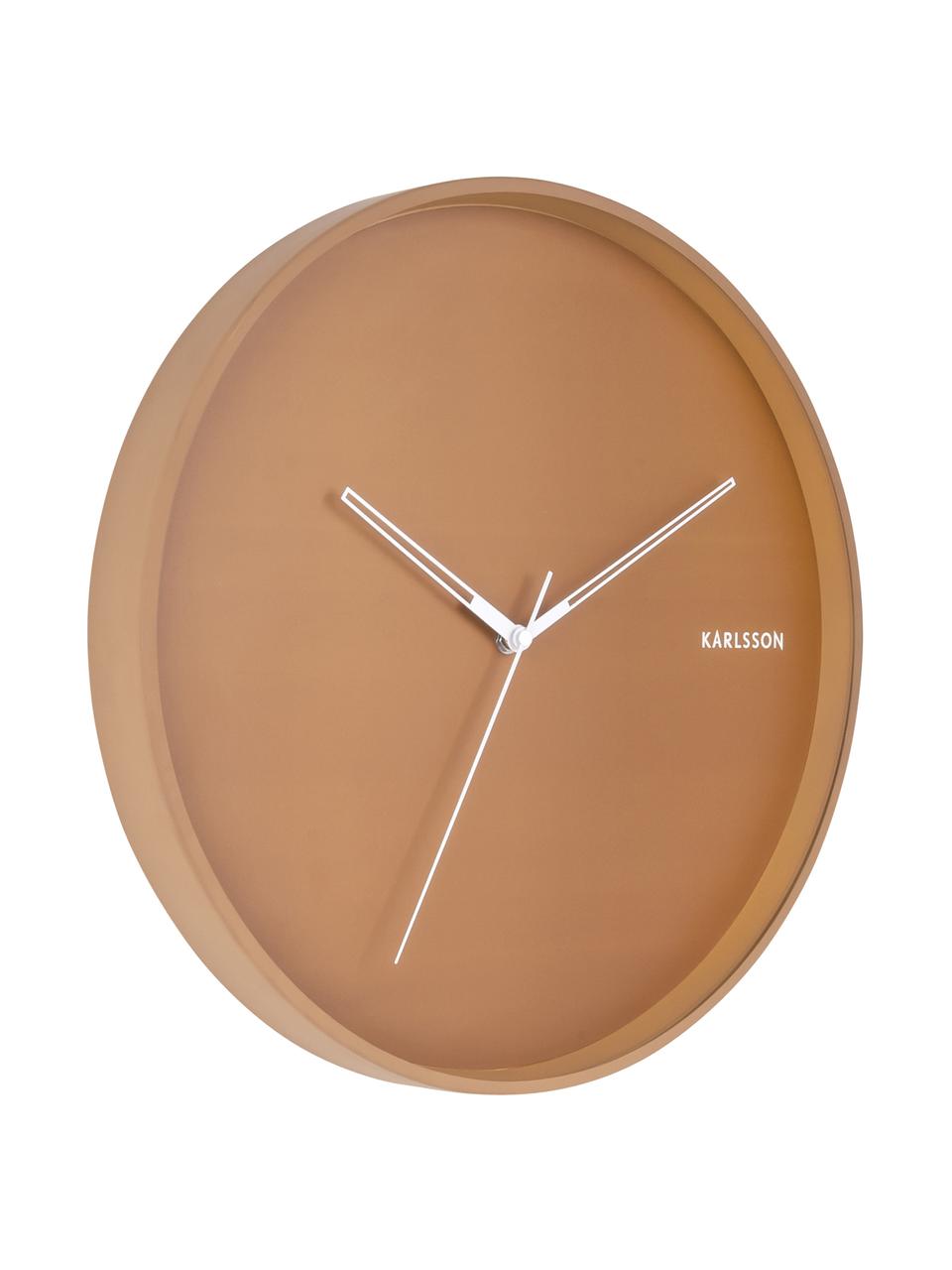 Horloge murale Hue, Brun caramel, blanc