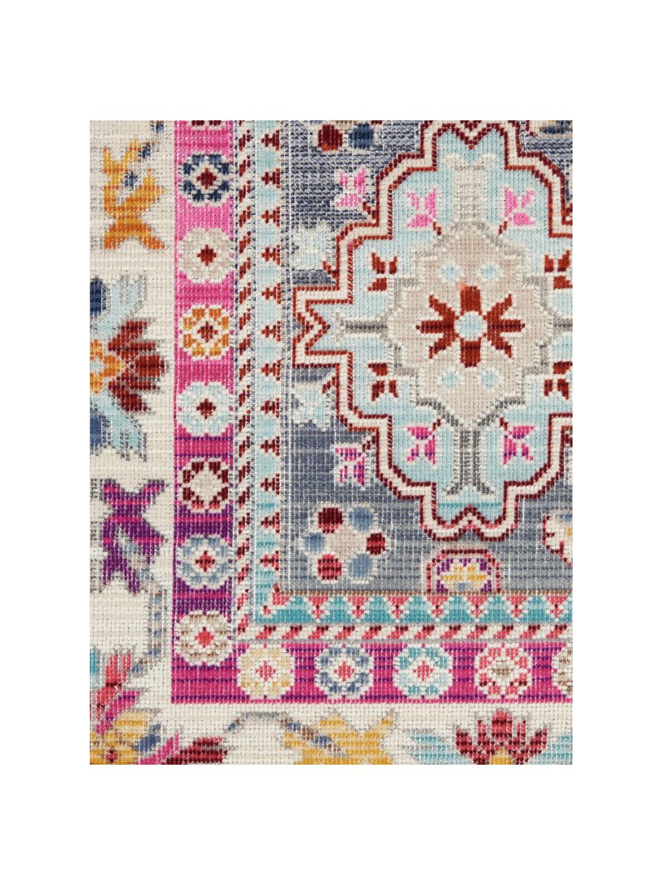 Tapis Vintage Kashan, Bleu, rose vif, larg. 121 x long. 173 cm (taille S)