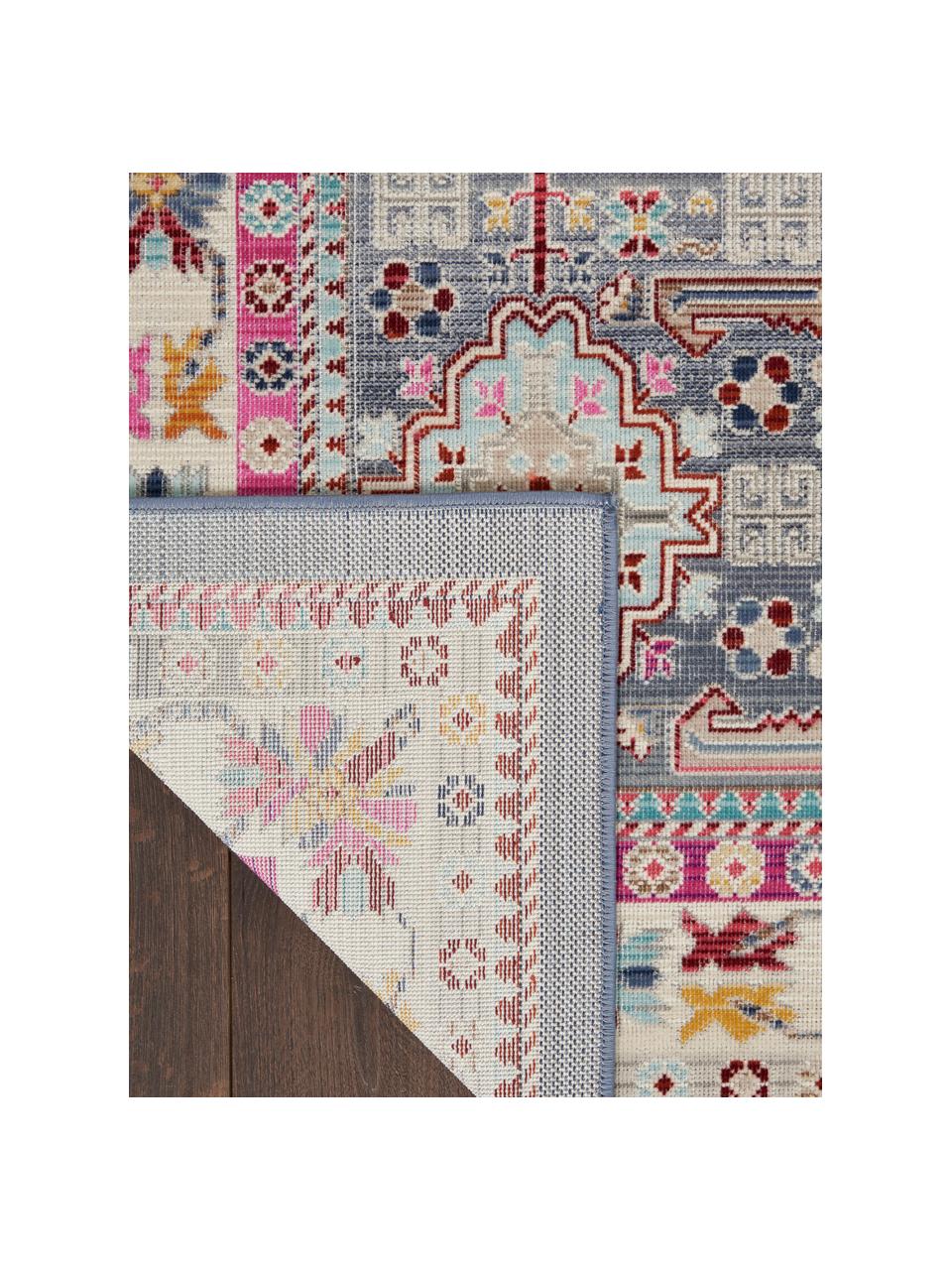 Koberec Vintage Kashan, Modrá, ružová, Š 121 x D 173 cm (veľkosť S)