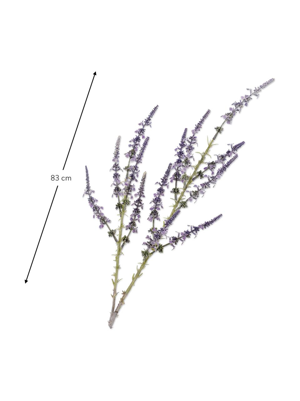 Kunstblume Lavendel, Lila, Kunststoff, Metalldraht, Lila, L 83 cm