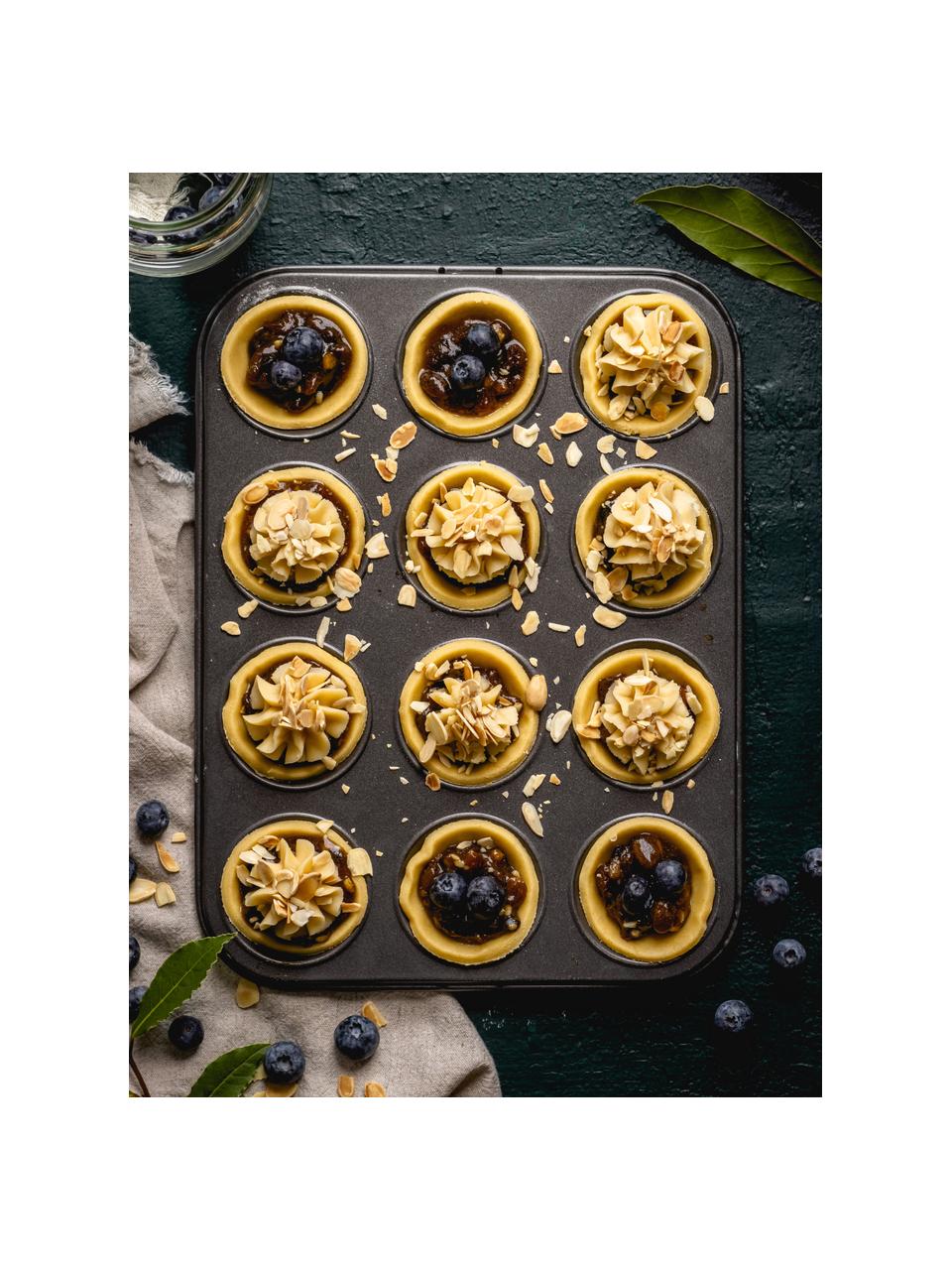 Muffinvorm MasterClass met antiaanbaklaag, Staal met antiaanbaklaag, Zwart, B 26 x H 2 cm