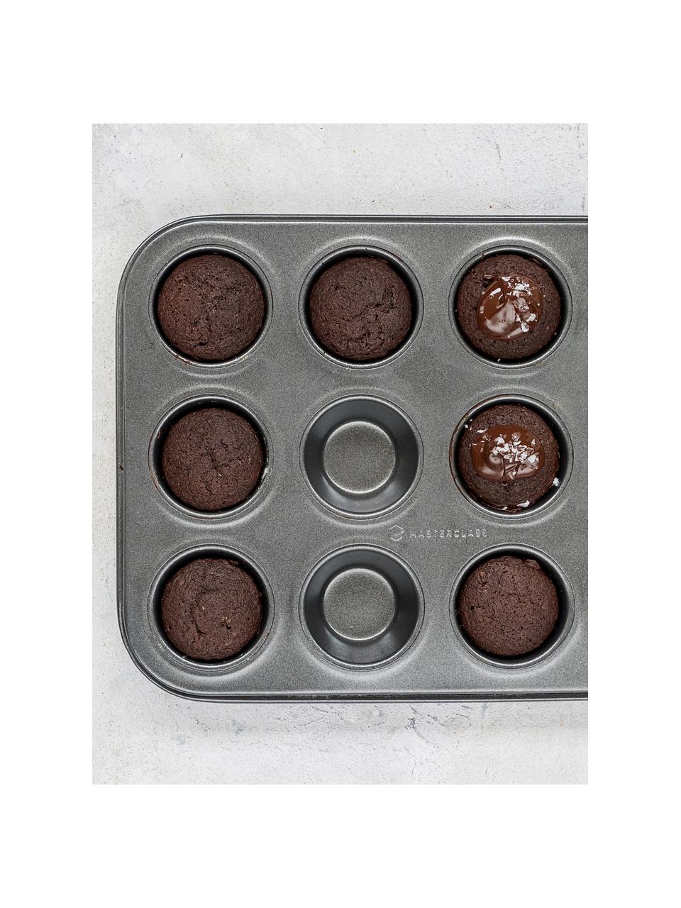 Forma do pieczenia muffinek z powłoką zapobiegającą przywieraniu MasterClass, Stal z powłoką zapobiegającą przywieraniu, Czarny, S 26 x W 2 cm