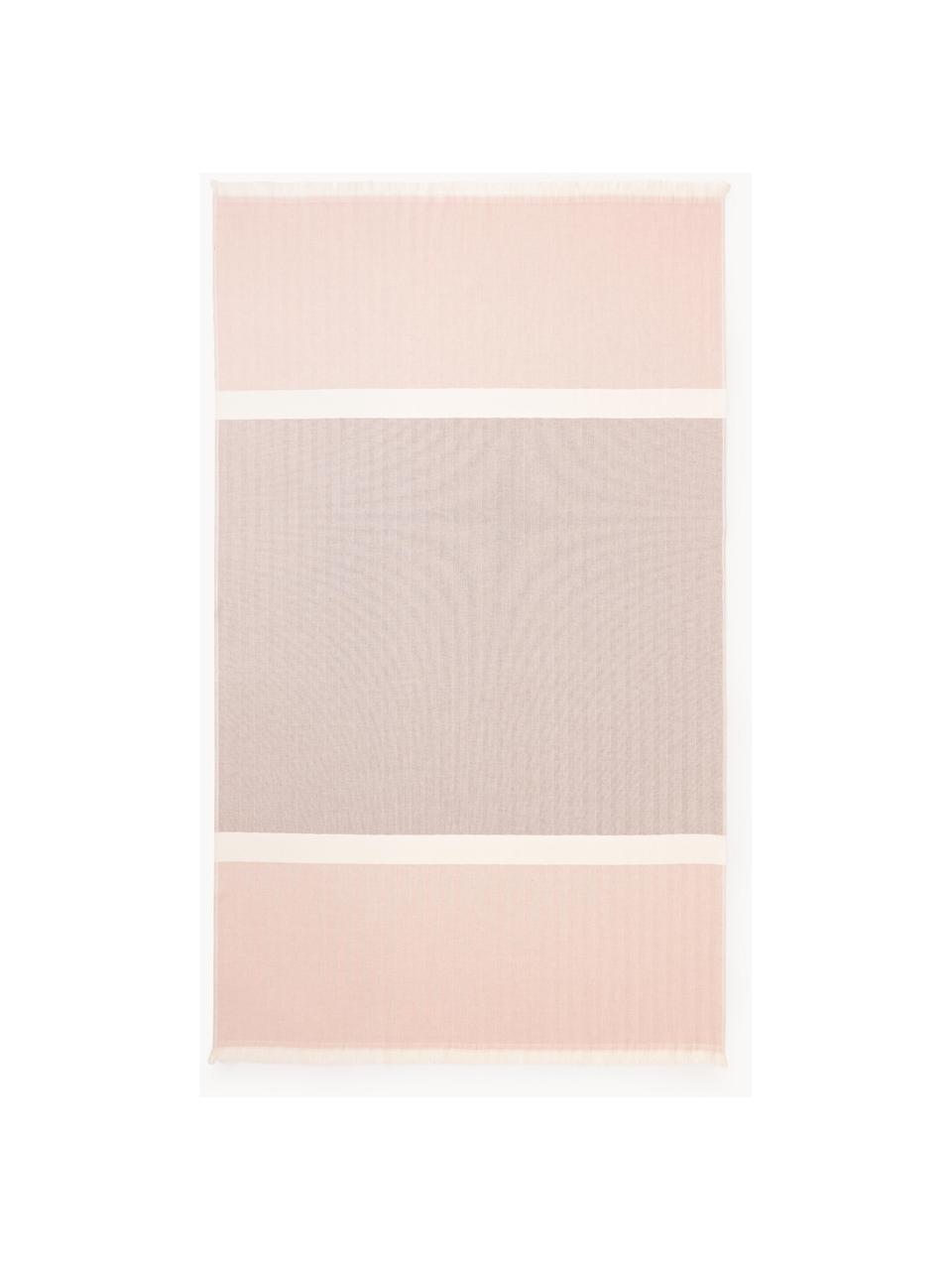 Ręcznik plażowy Indra, Brudny różowy, złamana biel, S 100 x D 180 cm