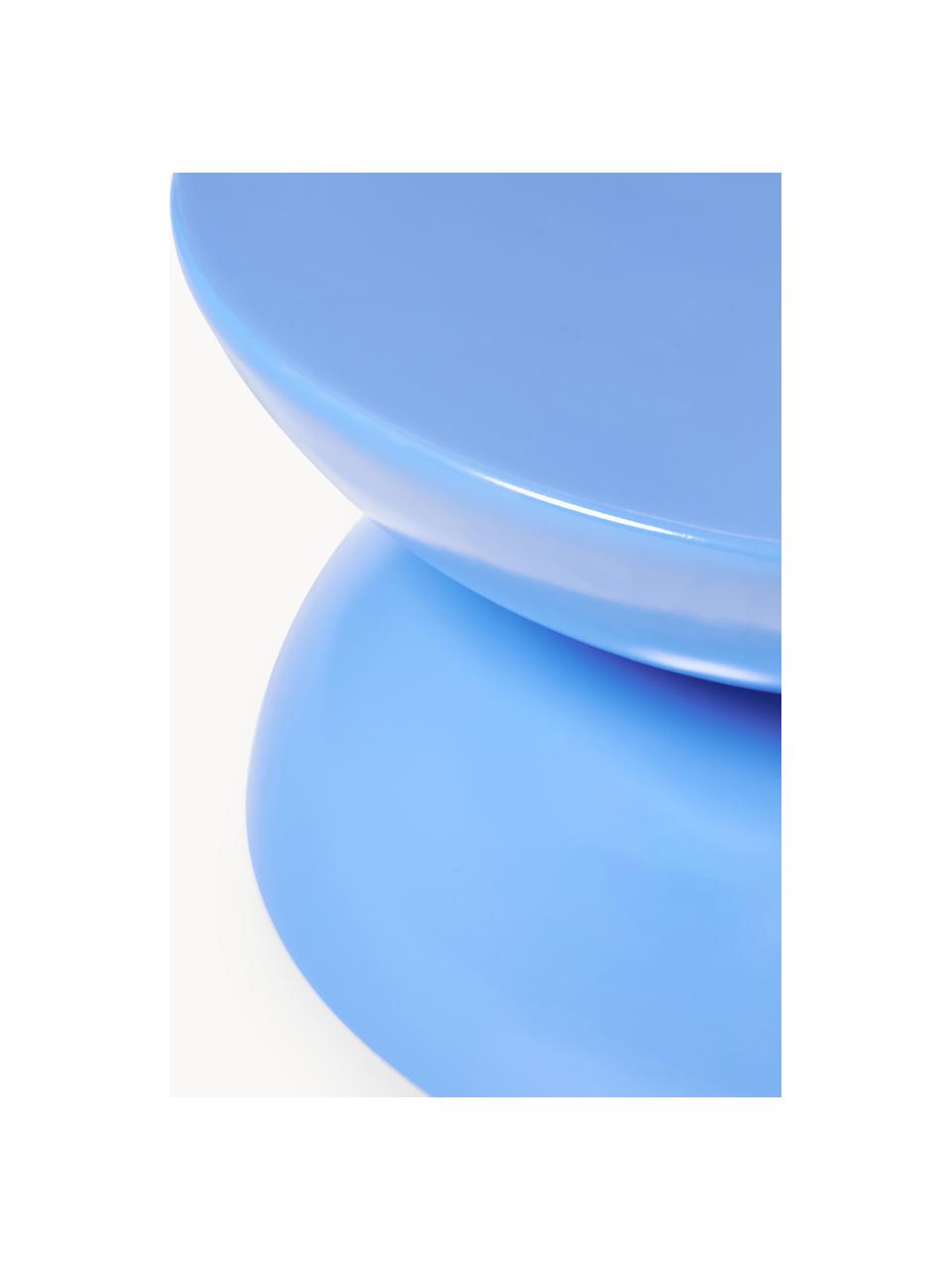 In- & outdoor bijzettafel Gigi, Kunststof, gepoedercoat metaal, Blauw, Ø 65 x H 35 cm