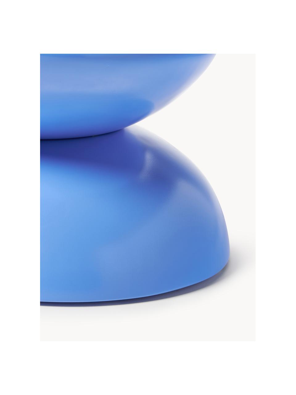 Wewnętrzny/zewnętrzny stolik pomocniczy Gigi, Tworzywo sztuczne, metal malowany proszkowo, Niebieski, S 65 x W 35 cm