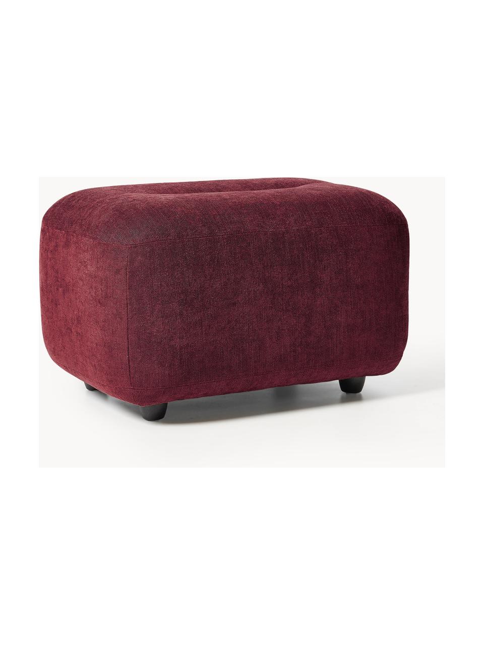 Hocker Stella, Bezug: 85 % Polyester, 15 % Baum, Gestell: Massives Buchenholz, Span, Webstoff Weinrot, B 71 x H 43 cm