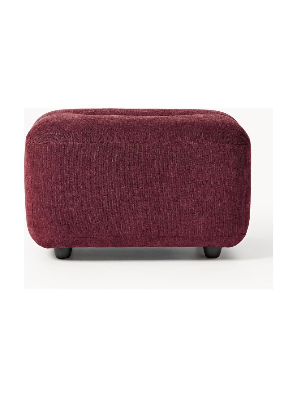 Hocker Stella, Bezug: 85 % Polyester, 15 % Baum, Gestell: Massives Buchenholz, Span, Webstoff Weinrot, B 71 x H 43 cm